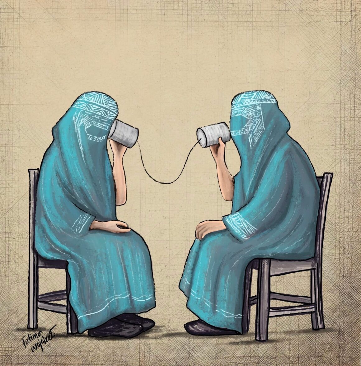Can You Hear Me — cartoon by Fatima Wojhat